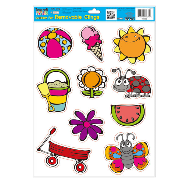 Outdoor Fun Removable Clings 12" X 16.5" Sheet, 2 Assortments