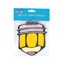1Pack, 100 Sheet School Days Spiral Die Cut Note Pads 5" X 4.75", 4 Styles