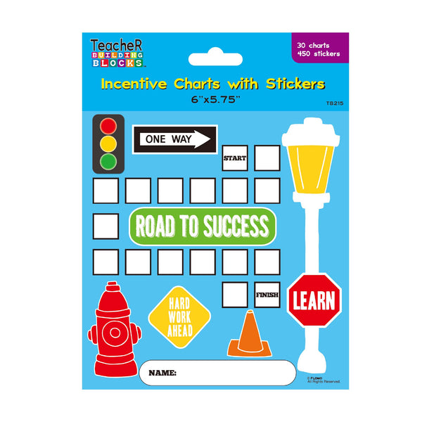 30Ct Incentive Charts With 450 Stickers 6" X 5.75", 4 Assortments