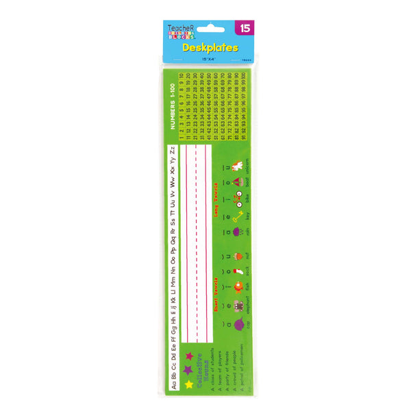 15Ct Full Curriculum Deskplate 15" X 4", 2 Assortments