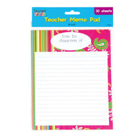 30 Sheet Teacher Memo Pad With Glue Seam 8" X 10", 2 Assortments