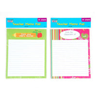 30 Sheet Teacher Memo Pad With Glue Seam 8" X 10", 2 Assortments