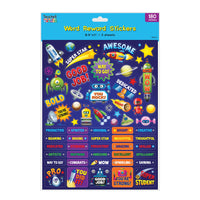 180 Ct. Word Reward Stickers, 11"X 8.5", 2 Assortments