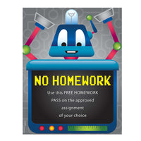 40 Sheet Homework Pass Sheet Coupons, 6.5"X 8.5", 4 Assortments