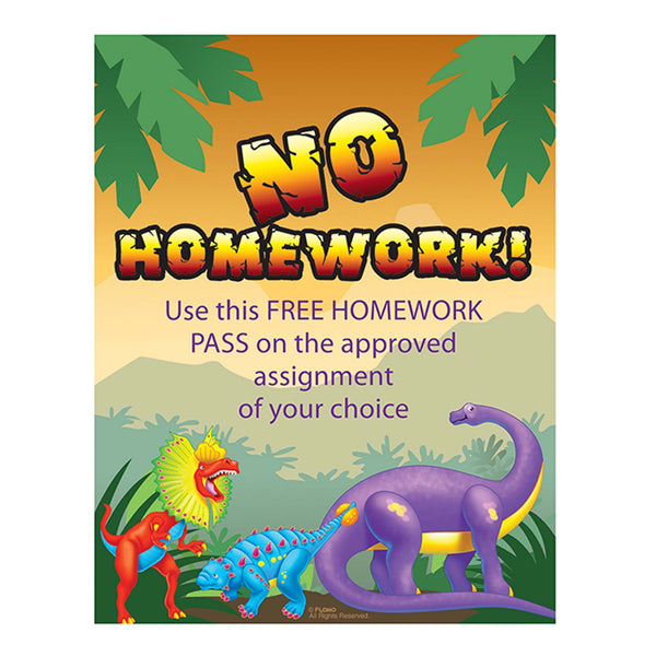 40 Sheet Homework Pass Sheet Coupons, 6.5"X 8.5", 4 Assortments