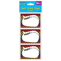 36Ct 3.5" X 2.5" Self Stick Name Tags, 3 Designs