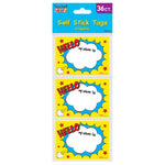 36Ct 3.5" X 2.5" Self Stick Name Tags, 3 Designs