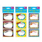 36Ct 3.5" X 2.5" Self Stick Name Tags, 3 Designs