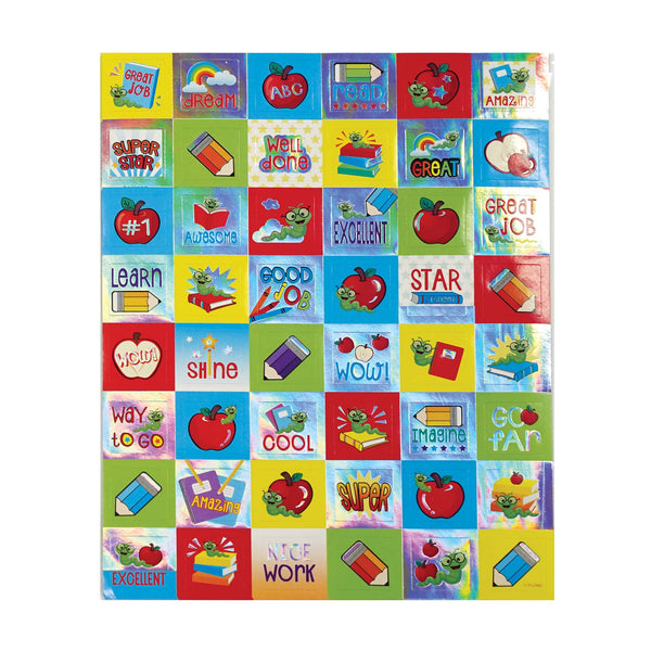 240Ct Educational Reward Hot Stamping Stickers 8" X6.25", 2 Assortments