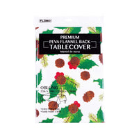 Christmas Poinsettia/Greenery Premium Flannel Back Oblong Tablecover, 52" X 70", 2 Designs