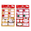 36Ct Christmas Pom Pom Tags With Self Adhesive Gift Tags With Hot Stamping, 2 Assortments