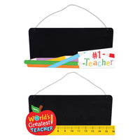 Teacher Appreciation Mdf Chalkboard Plaque 10" X 4.5", 2 Assortments