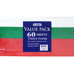 60 Sheets Solid Color Tissue Pack, 3 Colors