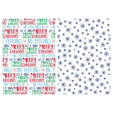 50 Sht Christmas Whimsy Printed-Metallic Tissue, 2 Designs/Assortments
