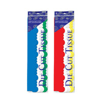 8 Sheets Solid Color Scalloped Die Cut Tissue, 2 Assortments- 19.5" x 19.5"