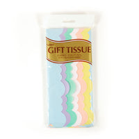 24 Sheets Pastel Color Scalloped Die Cut Tissue, 6 Colors Assorted
