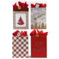 Large Plaid Joy Christmas Printed Bag, 4 Designs