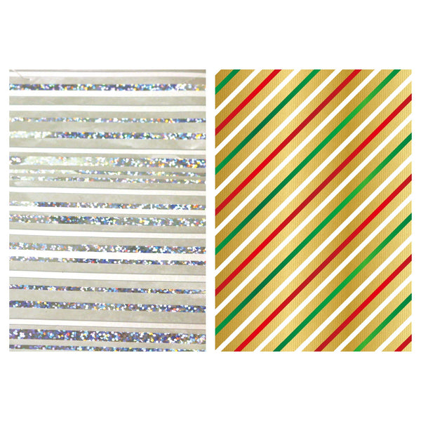 25 Sqft Christmas Winter Printed Holographic Gift Wrap, 30"X120", 2" Core, 6 Designs