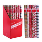 25 Sqft Christmas Party Printed Metallic Gift Wrap, 30"X120", 2" Core, 6 Designs