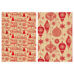 25 Sqft Christmas Kraft Hot Stamp Gift Wrap, 30"X120", 2" Core, 6 Designs