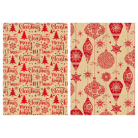 25 Sqft Christmas Kraft Hot Stamp Gift Wrap, 30"X120", 2" Core, 6 Designs