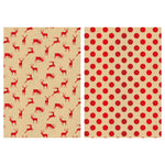 25 Sqft Christmas Kraft Hot Stamp Gift Wrap, 30"X120", 2" Core, 6 Designs