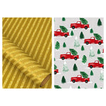 25 Sqft Christmas Glitter Print Gift Wrap, 30"X120", 2" Core, 6 Designs