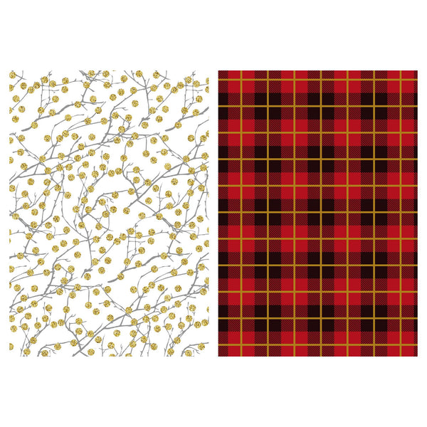 25 Sqft Christmas Glitter Print Gift Wrap, 30"X120", 2" Core, 6 Designs