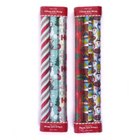 3Pk Whimsy Cmas Holo/Metallic/Printed Roll Wraps, 30"X120", 2" Dia, 75 Sqft/Total, 2 Assts