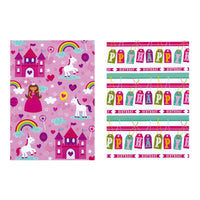 12.3 Sqft Birthday Gift Wrap, 30"X59", 1.25" Dia, 6 Designs