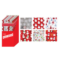 25 Sqft Christmas Happiness Printed Metallic Gift Wrap, 2" Core, 30"X120", 6 Designs