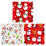 25 Sqft Christmas Happiness Printed Metallic Gift Wrap, 2" Core, 30"X120", 6 Designs