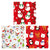 25 Sqft Christmas Happiness Printed Metallic Gift Wrap, 2" Core, 30"X120", 6 Designs