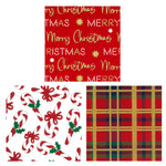 25 Sqft Christmas Classic Printed With Glitter Gift Wrap, 2" Core, 30"X120", 6 Designs
