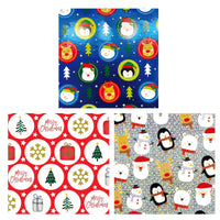 3Pk Christmas Fun Hologram/Metallic/Printed Roll Wraps,30"X120",2" Dia,75 Sqft/Total,2 Assts