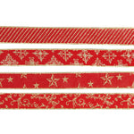 2" X 3 Yd Christmas Faux Burlap Ribbon With Glitter In Pdq, 4 Assortments