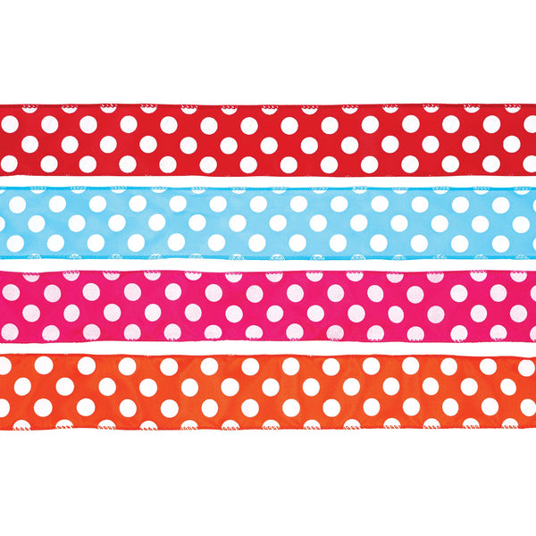 2" X 3Yds Dot Satin Wire Edge Ribbon, 2 Assts - Brights & Pastels- 4 Colors Each