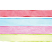 2" X 3Yds Solid Spring Organza Wire Edge Ribbon, 2 Assts - Brights & Pastels- 4 Colors Each