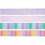 2" X 3Yds Ombre-Rainbow Satin/Solid Organza Wire Edge Ribbon, 2 Prints/2 Solids 4 Colors