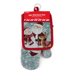 2Pc Christmas Whimsy Characters Oven Mitt & Pot Holder Set