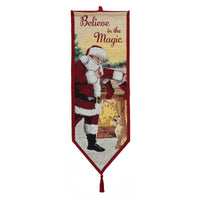 Christmas Realistic Santa Wall Decor With Tassel 13" X 36"