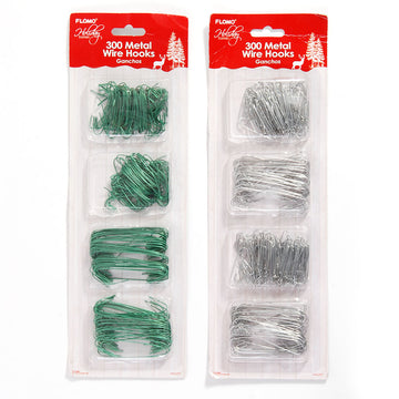 300 Coated Wire Hooks, 2 Colors