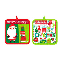 Trendy Christmas Printed Pot Holder 6.75" X 6.75", 2 Designs