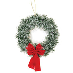 9.5"Dia. Tinsel Wreath With Velvet Bow, 2 Styles
