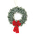 9.5"Dia. Tinsel Wreath With Velvet Bow, 2 Styles