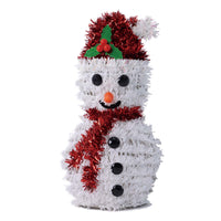 3D Mini Snowman Tinsel Hanging Decoration 3.5" X 2" X 6.75", 2 Styles