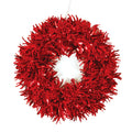 9.5"Dia. Tinsel Wreath With Laser Wave, 3 Colors