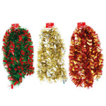 9 Ft Chunky Tinsel Garland, 3 Colors