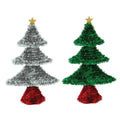 8" X 5" Tinsel Christmas Tree With Star, 2 Colors