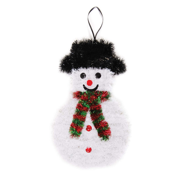 12.9" X 7.2" Tinsel Snowman Hanging Decoration, 2 Colors